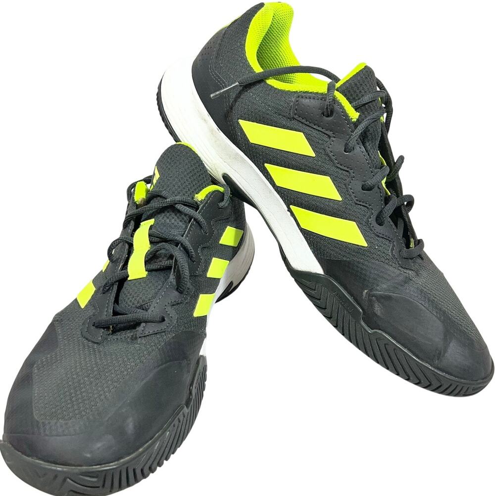 adidas Gamecourt 2.0 Carbon Lucid Lemon Men 12 Tennis Shoes Sneaker JH9013